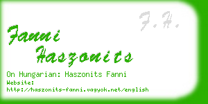fanni haszonits business card